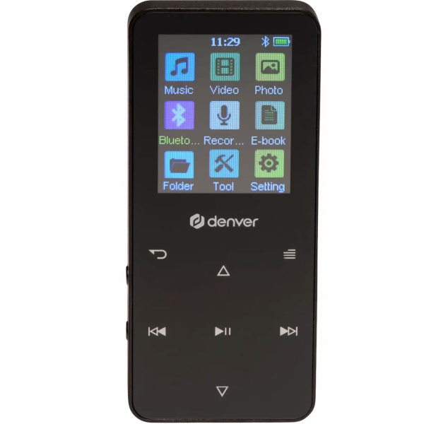 Vielseitiger MP4 Player Schwarz, Bluetooth & 3,5 mm AUX – Kompakter MP3 Mediaplayer 4GB für Sport & Reisen – Top Sound & E-Book Funktion, 1.8" IPS