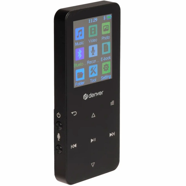 Vielseitiger MP4 Player Schwarz, Bluetooth & 3,5 mm AUX – Kompakter MP3 Mediaplayer 4GB für Sport & Reisen – Top Sound & E-Book Funktion, 1.8" IPS