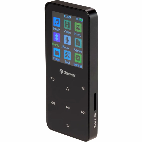 Vielseitiger MP4 Player Schwarz, Bluetooth & 3,5 mm AUX – Kompakter MP3 Mediaplayer 4GB für Sport & Reisen – Top Sound & E-Book Funktion, 1.8" IPS