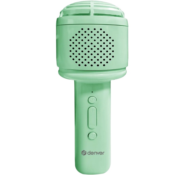 Bluetooth Karaoke Mikrofon mit Lautsprecher & flauschiger Oberseite Grün – Tolles Bluetooth Party Mikrophon für Gesang, Feiern & Spass unterwegs