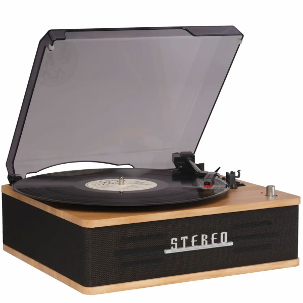 Edler Retro-Schallplattenspieler mit Bluetooth, kraftvollen eingebauten Lautsprechern & robustem Tonabnehmer für perfekten Vinyl-Klang
