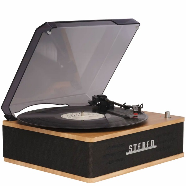 Edler Retro-Schallplattenspieler mit Bluetooth, kraftvollen eingebauten Lautsprechern & robustem Tonabnehmer für perfekten Vinyl-Klang