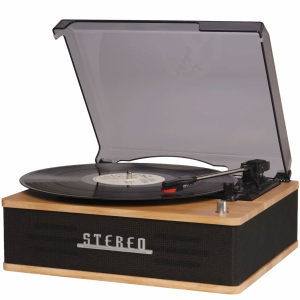Edler Retro-Schallplattenspieler mit Bluetooth, kraftvollen eingebauten Lautsprechern & robustem Tonabnehmer für perfekten Vinyl-Klang