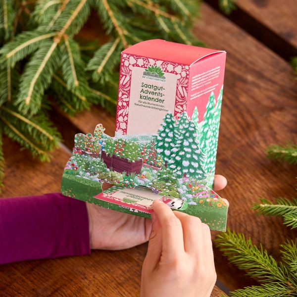Saatgut-Adventskalender Winterlandschaft – 24 Überraschungen Gemüse Kräuter Blumen Samen - Geschenk für Gärtner & Hobbygärtner