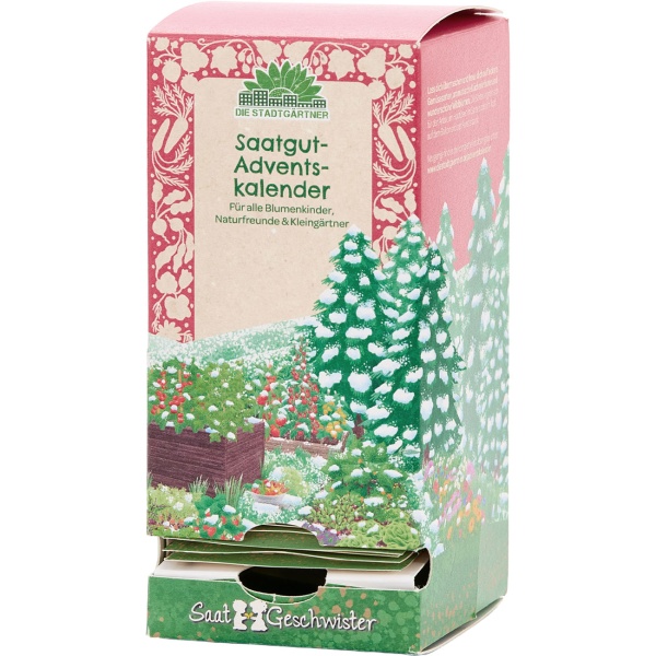Saatgut-Adventskalender Winterlandschaft – 24 Überraschungen Gemüse Kräuter Blumen Samen - Geschenk für Gärtner & Hobbygärtner