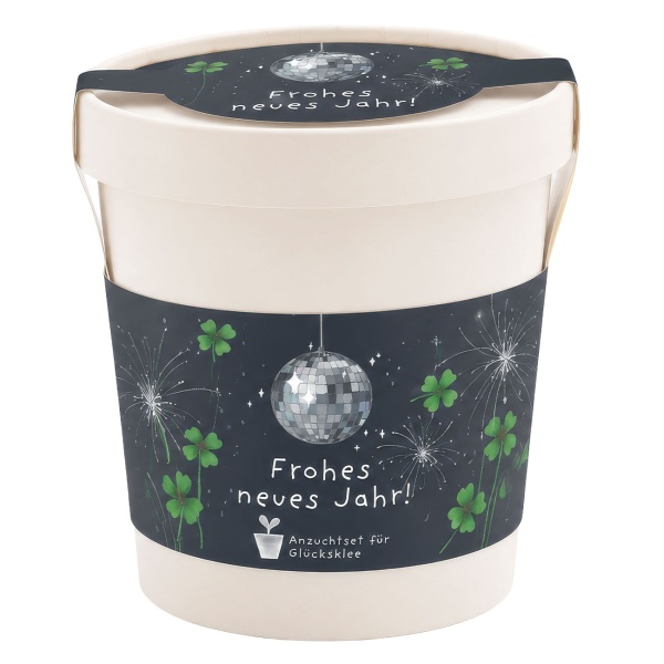 2er-Set "Frohes neues Jahr" Pflanzset im Becher - Silvester Geschenk - Neujahrsgruss Anzuchtset für Frauen, Männer, Kollegen & Freunde