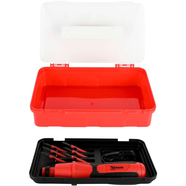 Kompaktes Akkuschrauber Set mit 6 Bits, USB Ladekabel & Box – Handlicher Minischrauber für Heimwerker, Möbelmontage, Haushalt & Reparatur