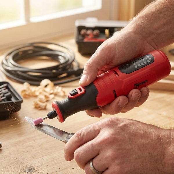 Akku Mini Schleifer 8V Set – Vielseitiges Multitool zum Schleifen, Schmirgeln & Polieren mit LED, Zubehör & Aufbewahrungsbox für Heimwerker