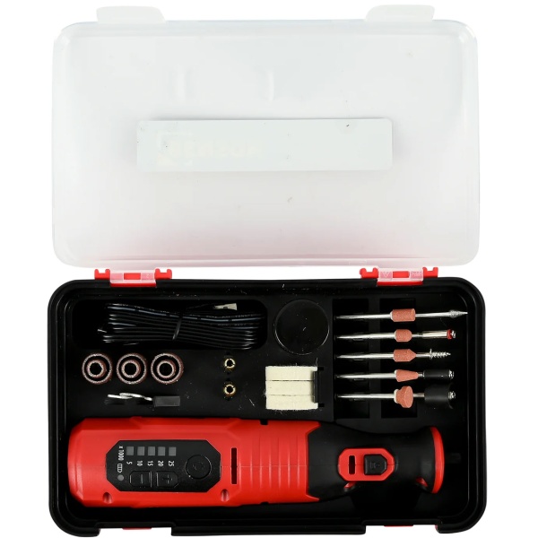 Akku Mini Schleifer 8V Set – Vielseitiges Multitool zum Schleifen, Schmirgeln & Polieren mit LED, Zubehör & Aufbewahrungsbox für Heimwerker