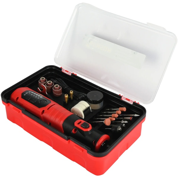 Akku Mini Schleifer 8V Set – Vielseitiges Multitool zum Schleifen, Schmirgeln & Polieren mit LED, Zubehör & Aufbewahrungsbox für Heimwerker