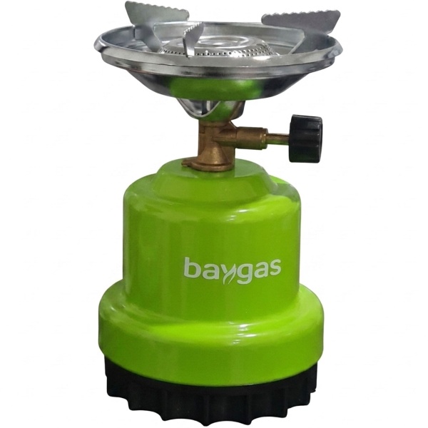 Kompakter Gaskocher für Camping & Outdoor, grün – Robutes Metallgehäuse, stufenlos regulierbare Flamme, für 190g Gaskartuschen, max. 0,8 kW Leistung