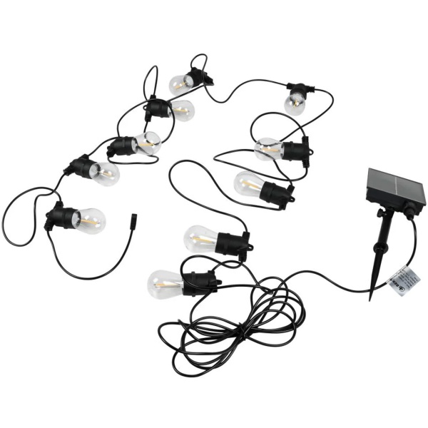 Solar LED Lichterkette Warmweiss 8m: 10 Lampen, IP44 Wetterfest - Mit Fernbedienung, perfekt für Garten, Balkon, Terrasse & als Party Deko