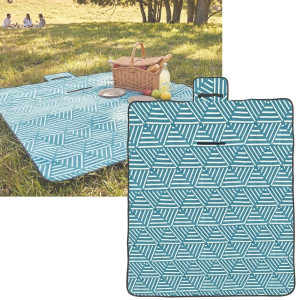 Picknickdecke in Türkis (150x130 cm), wasserdicht – Leicht, faltbar & ideal für Garten, Park, Strand, Camping und den Urlaub unterwegs