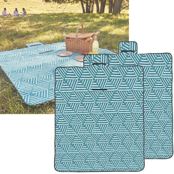2er-Set Picknickdecke in Türkis (150x130 cm), wasserdicht – Leicht, faltbar & ideal für Garten, Park, Strand, Camping und den Urlaub unterwegs