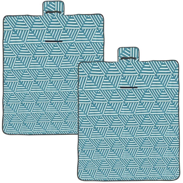 2er-Set Picknickdecke in Türkis (150x130 cm), wasserdicht – Leicht, faltbar & ideal für Garten, Park, Strand, Camping und den Urlaub unterwegs