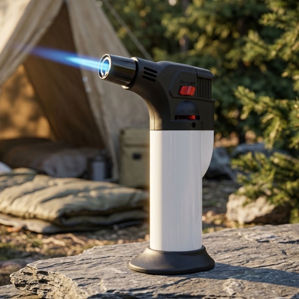 Starker Jetflame-Flammierbrenner 1300 °C - zum Karamellisieren von Creme Brulee, Flambieren & Anzünden - Crème Brûlée Brenner mit Ständer