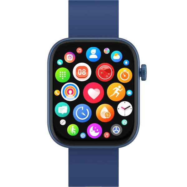 Smartwatch Fitnessuhr für Herren & Damen, blau: Blutdruck, Herzfrequenz, Blutsauerstoff und Anruffunktion - AMOLED Display für Alltag & Sport