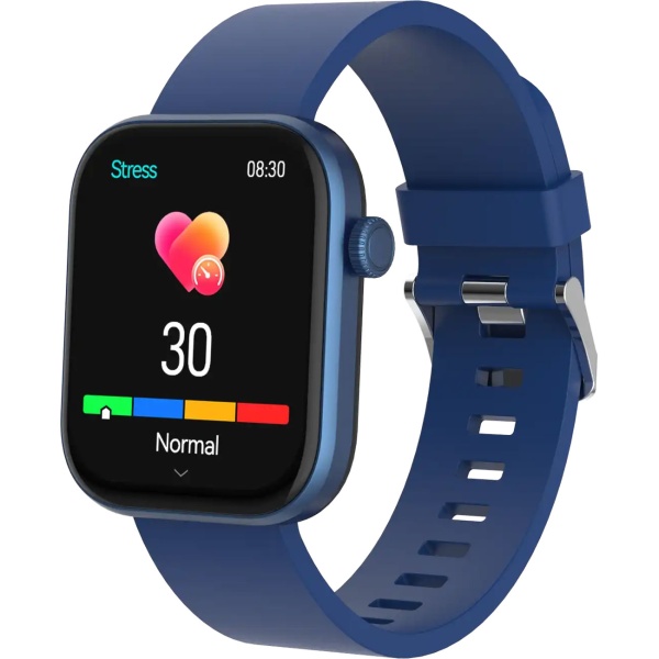 Smartwatch Fitnessuhr für Herren & Damen, blau: Blutdruck, Herzfrequenz, Blutsauerstoff und Anruffunktion - AMOLED Display für Alltag & Sport