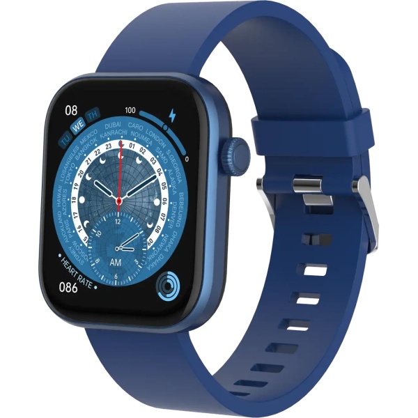 Smartwatch Fitnessuhr für Herren & Damen, blau: Blutdruck, Herzfrequenz, Blutsauerstoff und Anruffunktion - AMOLED Display für Alltag & Sport