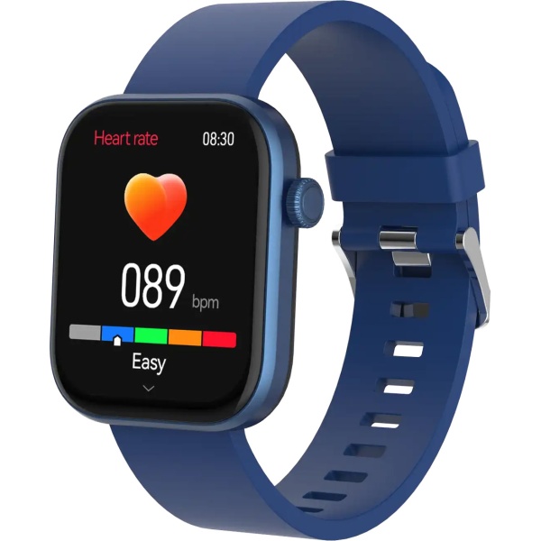 Smartwatch Fitnessuhr für Herren & Damen, blau: Blutdruck, Herzfrequenz, Blutsauerstoff und Anruffunktion - AMOLED Display für Alltag & Sport
