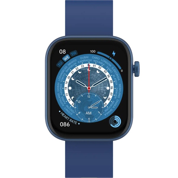 Smartwatch Fitnessuhr für Herren & Damen, blau: Blutdruck, Herzfrequenz, Blutsauerstoff und Anruffunktion - AMOLED Display für Alltag & Sport