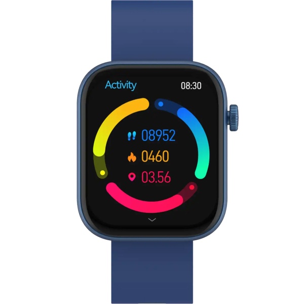 Smartwatch Fitnessuhr für Herren & Damen, blau: Blutdruck, Herzfrequenz, Blutsauerstoff und Anruffunktion - AMOLED Display für Alltag & Sport