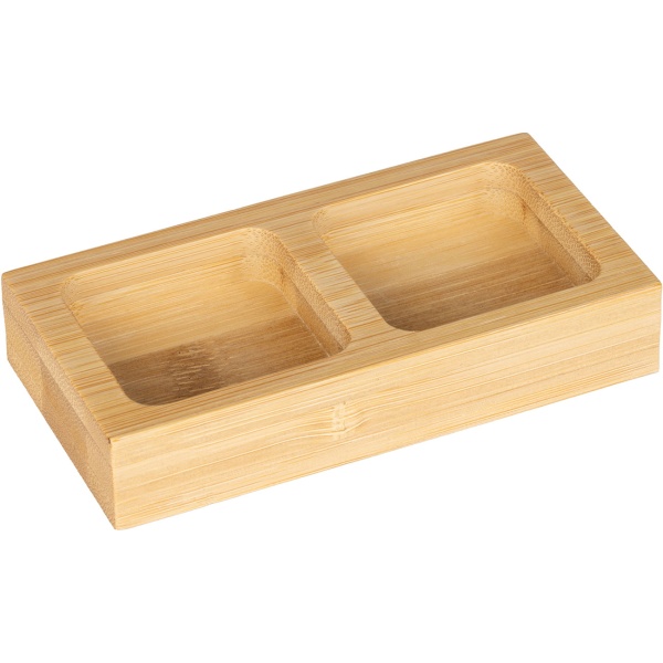 Gewürz- und Menage Set 4tlg. – Öl, Essig Karaffe & Salz und Pfeffer Streuer mit Bambusständer, Modernes Schwarz-Weiss Design für Küche & Esstisch