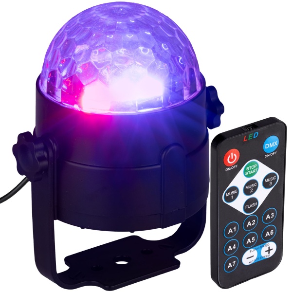 Disco-Lichtprojektor mit Musiksensor und Fernbedienung, verschiedene bunte Lichtmuster, LED Partybeleuchtung mit USB-A für Party und Zimmer