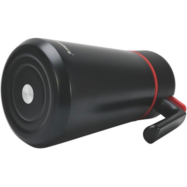 Konferenzthermoskanne 2,5L Edelstahl Schwarz-Rot - BPA-freie Isolierkanne mit Einhand-Automatik & grosser Öffnung für heisse & kalte Getränke
