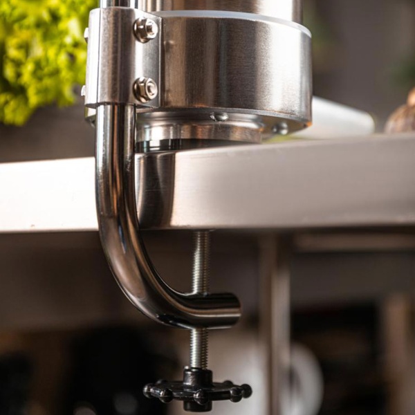 Manueller Wurstbereiter 3kg Edelstahl mit 4 Füllröhren Ø15, 19, 22, 25 mm - Wurstfüllmaschine mit Handkurbel, Saugnapf & Klemmhalterung