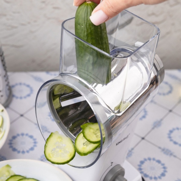 3-in-1 Trommelreibe mit 3 austauschbaren Edelstahltrommeln: für Obst, Gemüse, Käse, Schokolade & Nüssen – Praktischer Schneider für Rohkost