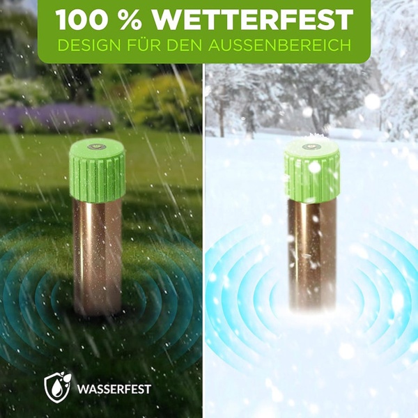 2er-Set Wühltiervertreiber Effektiv & Tierfreundlich - Starker Vibrationsmotor & Quarzschwingungen gegen Maulwurf & Wühlmaus im Garten & Acker