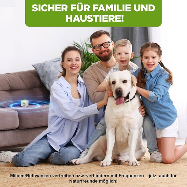 Mobiler Ultraschall Milbenvertreiber: Schädling-Schutz gegen Bettwanzen & Milben – Für Schlafzimmer, Hotel & Reise, batteriebetrieben
