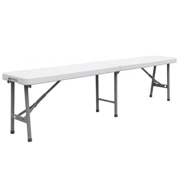 Faltbare Koffer Sitzbank 182 cm wetterfest stabile Klappbank, transportabel Metall Kunststoff platzsparend, ideal für Camping & Outdoor