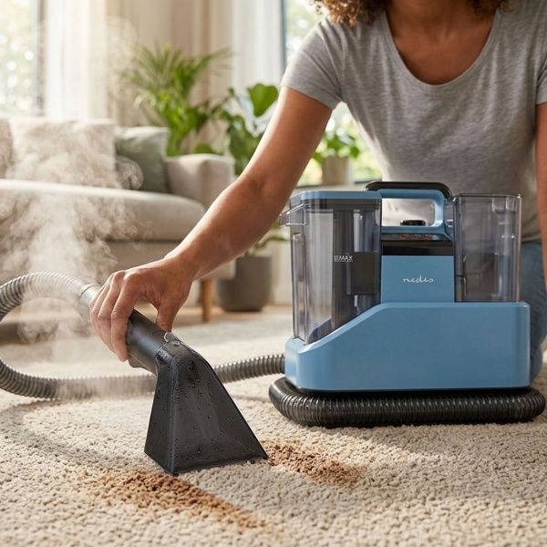 Dampfreiniger & Waschsauger für Polster, Teppiche & Autoinnenräume - Starker Nasssauger mit Absaugung, Sofareiniger & Fleckenreiniger