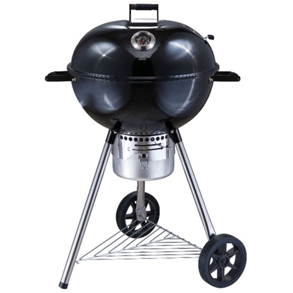 Profi Kugelgrill Ø55 cm – XL Holzkohlegrill mit 55 cm Grillfläche, Deckelhalter, Aschebehälter, Bodengitter & 2 Rädern, Hitzebeständige Pulverbeschichtung