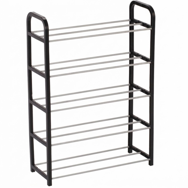 Schuhregal mit 5 Gitter-Ebenen - für 15 Paar Schuhe - Schuhablage 50x19x68 cm, Stabiler Schuhorganizer für Flur, Eingangsbereich und Garderobe