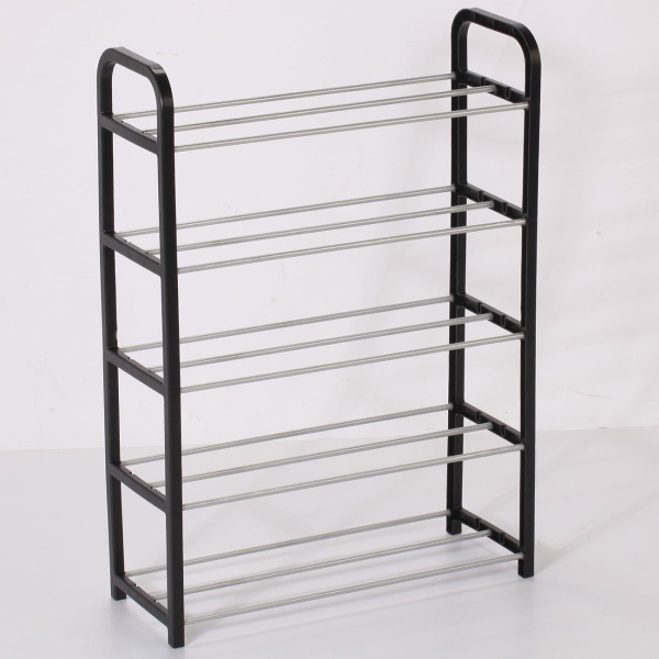 Schuhregal mit 5 Gitter-Ebenen - für 15 Paar Schuhe - Schuhablage 50x19x68 cm, Stabiler Schuhorganizer für Flur, Eingangsbereich und Garderobe