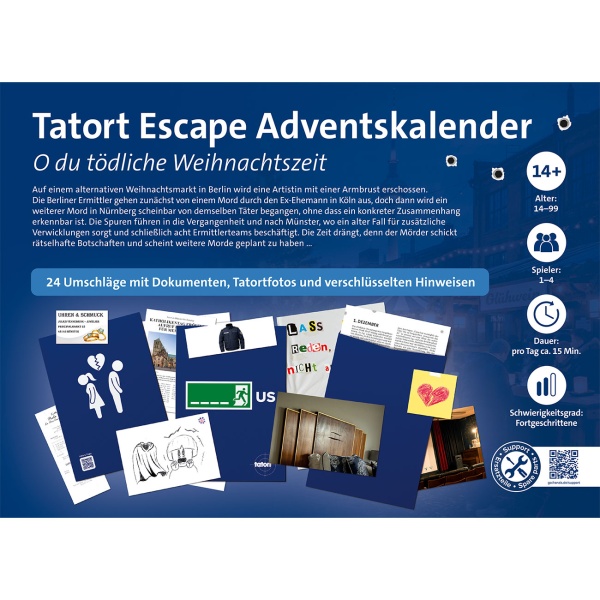 Tatort Escape Adventskalender: Krimi Rätsel 24 Umschläge für Jugendliche & Erwachsene - spannender Adventskrimi für Fans zum Miträtseln Zuhause
