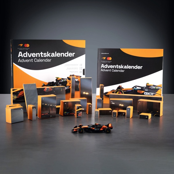 McLaren Formel 1 Adventskalender 1:43 Modell Bausatz – Hochwertiges F1 Rennwagen Geschenk für Sammler & Motorsport Fans