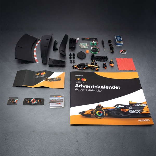 McLaren Formel 1 Adventskalender 1:43 Modell Bausatz – Hochwertiges F1 Rennwagen Geschenk für Sammler & Motorsport Fans