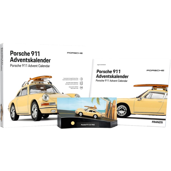 Porsche 911 Adventskalender als Modellauto-Bausatz in 1:43 mit Sound: Hochwertiges Retro-Sammler-Auto-Geschenk für Erwachsene & Kinder ab 14 Jahren
