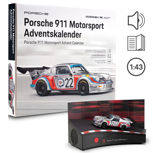 Porsche 911 Carrera RSR Turbo 2.1 Adventskalender - Hochwertiger Modell-Bausatz 1:43 mit Sound - Sammlerstück für Auto-Fans & Technik-Liebhaber