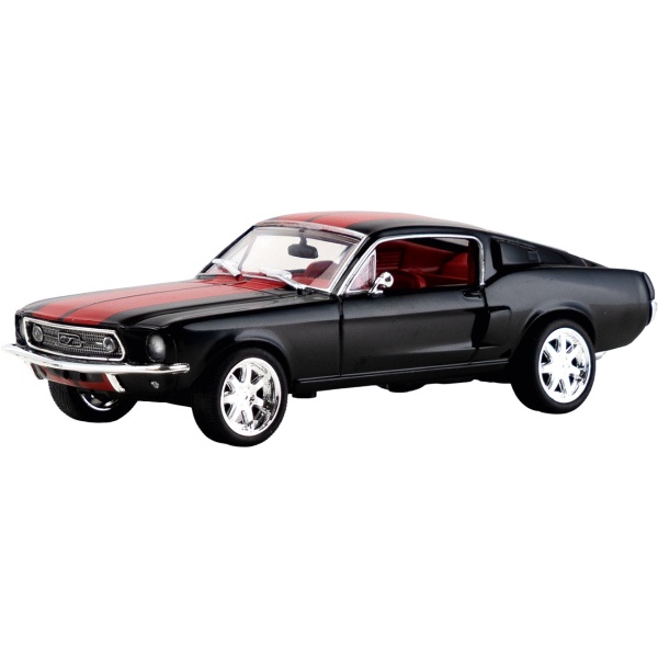 Ford Mustang Adventskalender – Fastback Modellauto 1:43 Bausatz in Schwarz mit V8 Soundbasis, Begleitbuch & Zubehör – Geschenk für Auto Fans