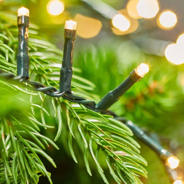 2er-Set LED Lichterkette Cluster 400 LEDs warmweiss, je 8 m – dichte Büschel-Lichterkette für innen & aussen, IP44, 7 Lichteffekte, Timer - Weihnachtsbeleuchtung