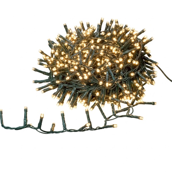 2er-Set LED Lichterkette Cluster je 560 LEDs warmweiss, je 11,2 m – Büschel-Lichterkette für innen & aussen, 7 Effekte, Timer - Weihnachtsbeleuchtung