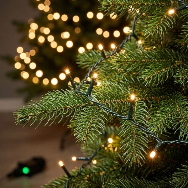 2er-Set LED Lichterkette Cluster je 700 LEDs warmweiss, je 14 m – Büschel-Lichterkette für innen & aussen, 7 Effekte, Timer - Weihnachtsbeleuchtung
