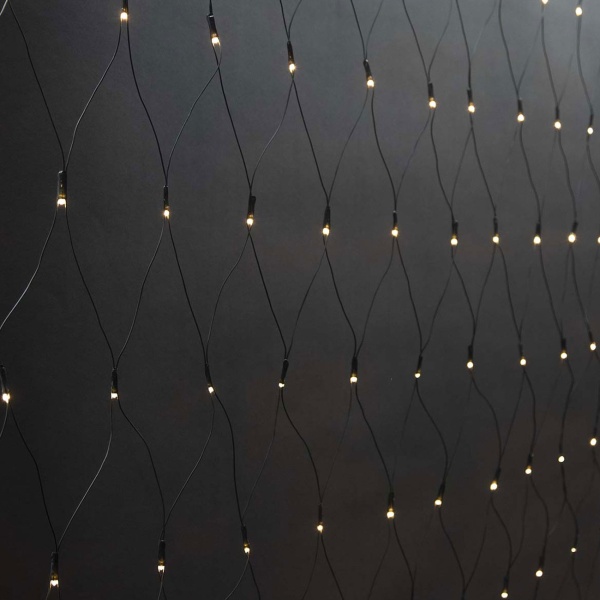 LED Lichternetz 3 x 1,5 m 320 LEDs warmweiss – Lichterkette Netz für Büsche, Sträucher und Fenster, innen & aussen IP44, Timer, 7 Lichteffekte