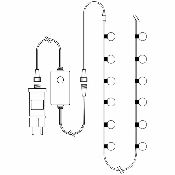 WLAN Partylichterkette RGB 10,8 m mit 48 LED Kugeln Ø 30 mm – App- und Sprachsteuerung, Musikmodus, Timer, für den Aussenbereich IP65