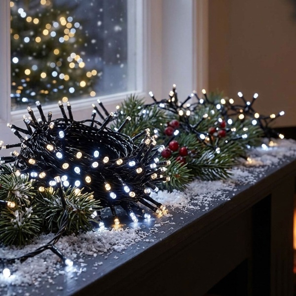2er-Set LED Lichterkette WLAN mit 400 LEDs warmweiss bis kaltweiss – App-Steuerung, Sprachsteuerung, dimmbar, Timer - Für aussen IP65, 5m Zuleitung